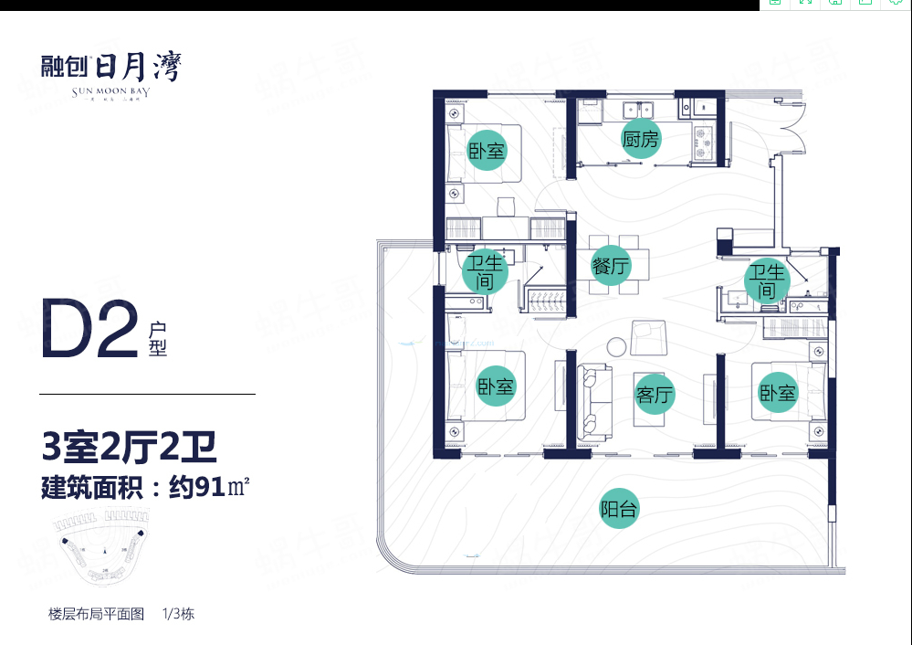 日月湾融创户型图片